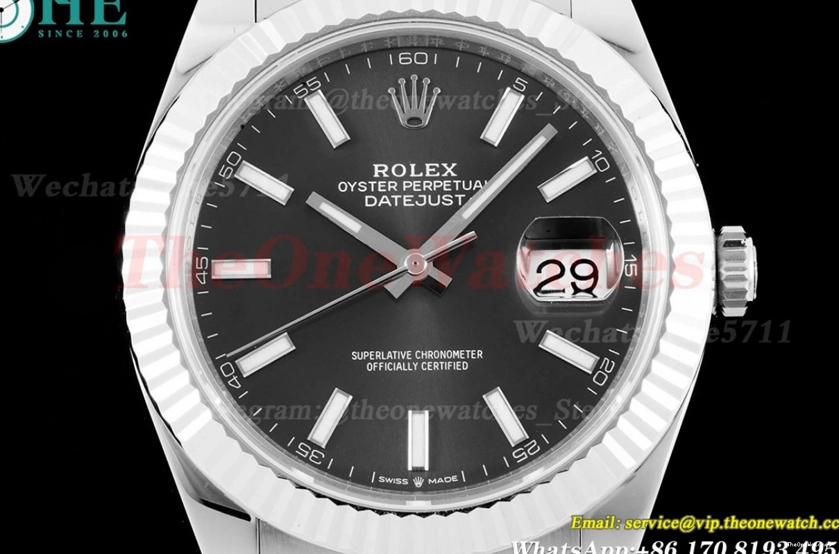 Stk Oyster 41mm Datejust 904L VR3235 SS 126334 SS King Grey 0429